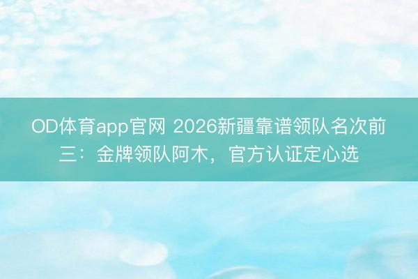 OD体育app官网 2026新疆靠谱领队名次前三:金牌领队阿木,官方认证定心选