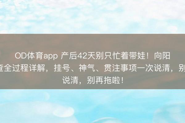 OD体育app 产后42天别只忙着带娃！向阳病院复查全过程详解，挂号、神气、贯注事项一次说清，别再拖啦！