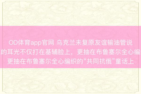 OD体育app官网 乌克兰未复原友谊输油管说念过境开动，这记响亮的耳光不仅打在基辅脸上，更抽在布鲁塞尔全心编织的“共同抗俄”童话上